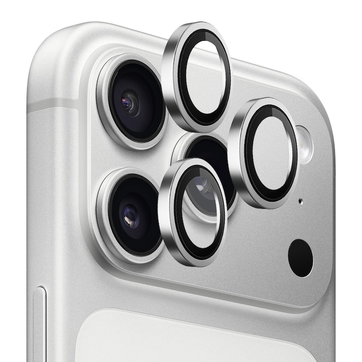 Folie pentru iPhone 17 Pro / iPhone 17 Pro Max - Blueo Original Metal Frame Lens Glass - Silver