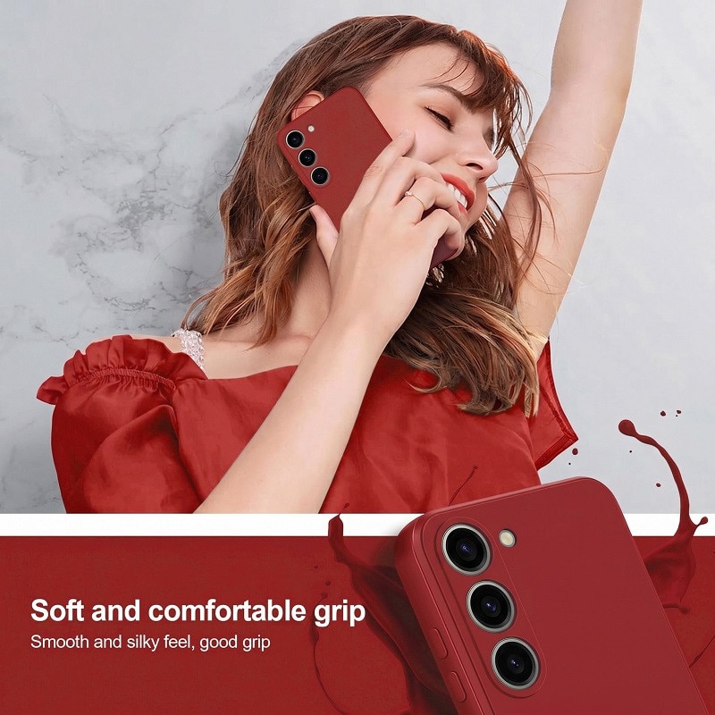 Husa pentru Samsung Galaxy A57 TLXT® Silicon case, protectie militara, interior din microfibra-Rosu corai
