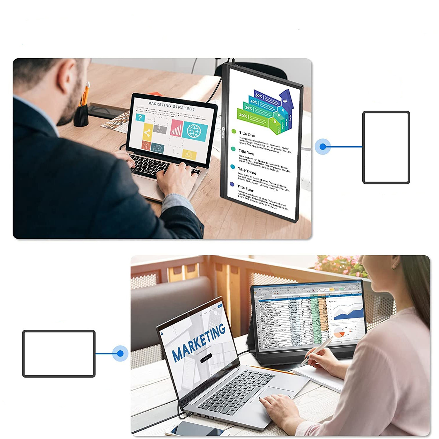 Monitor portabil ARZOPA S1 Table, 15.6", Full HD, IPS, Wide, USB Type-C, Mini HDMI, Smart Cover, Negru