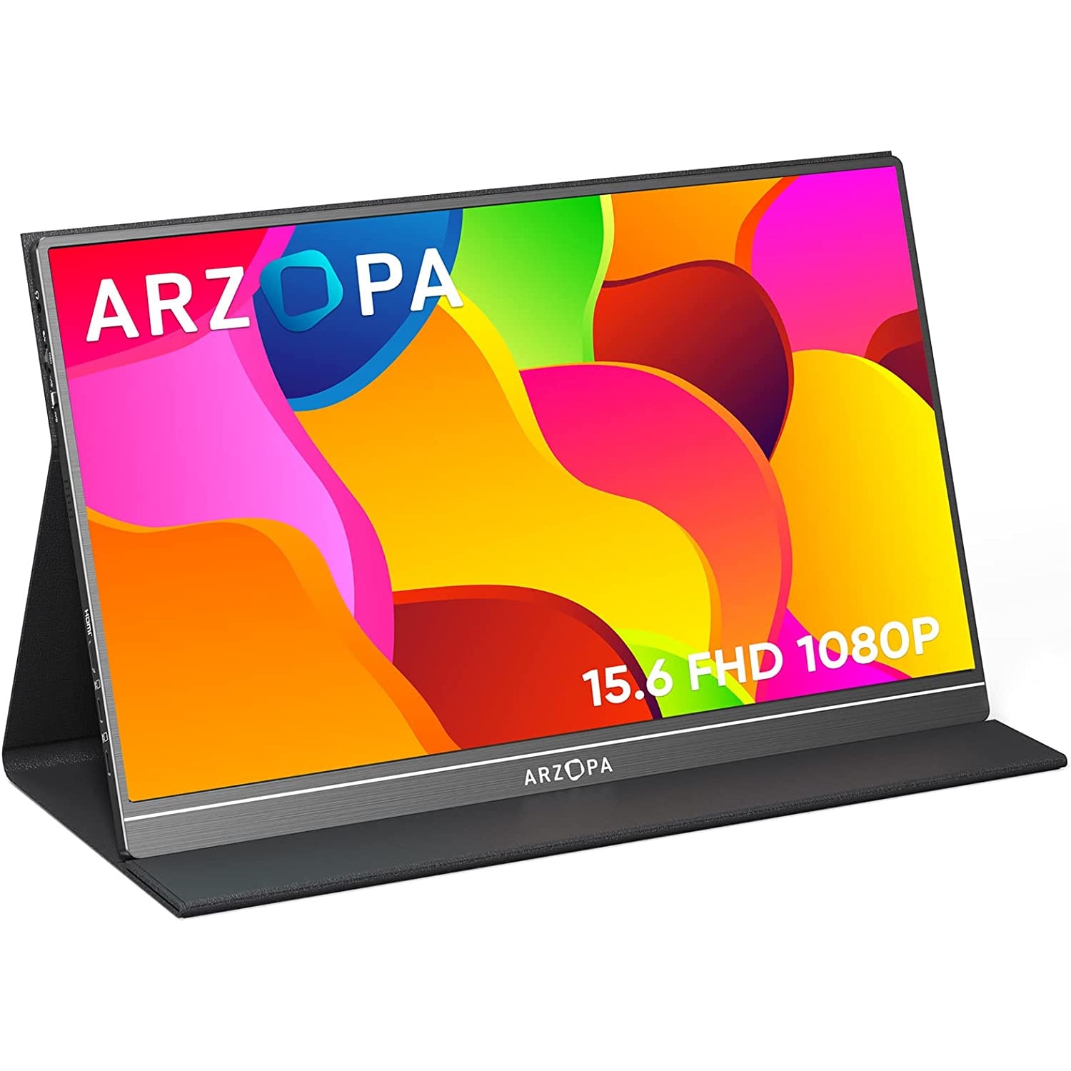 Monitor portabil ARZOPA S1 Table, 15.6", Full HD, IPS, Wide, USB Type-C, Mini HDMI, Smart Cover, Negru