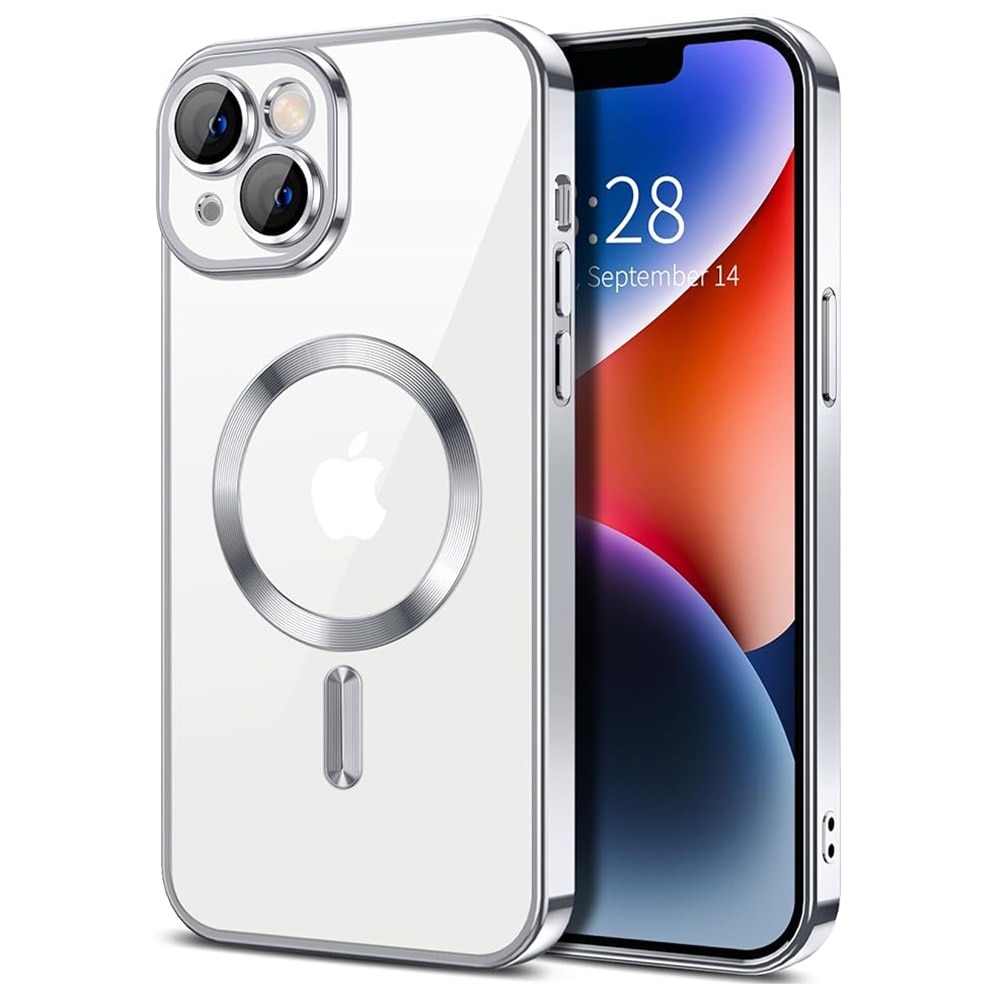Husa pentru iPhone 14, Techsuit Luxury Crystal MagSafe, Silver
