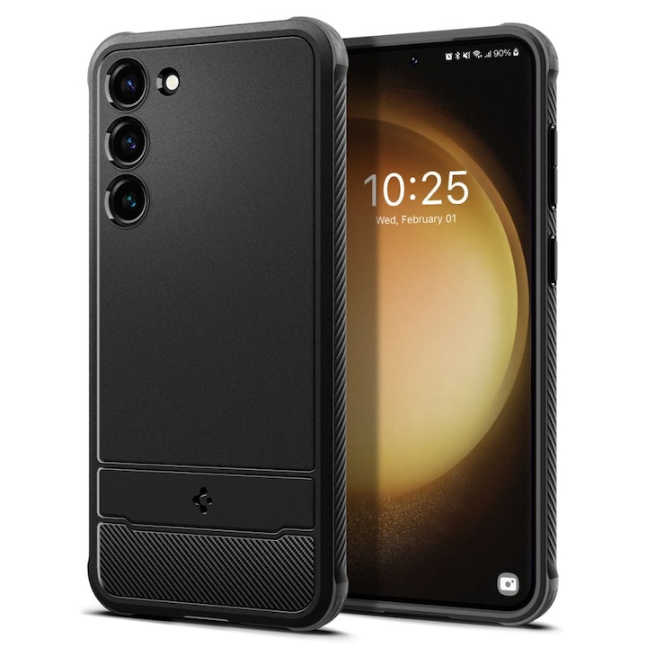 Husa Telefon Spigen, Rugged Armor, compatibil cu Samsung Galaxy S23, negru