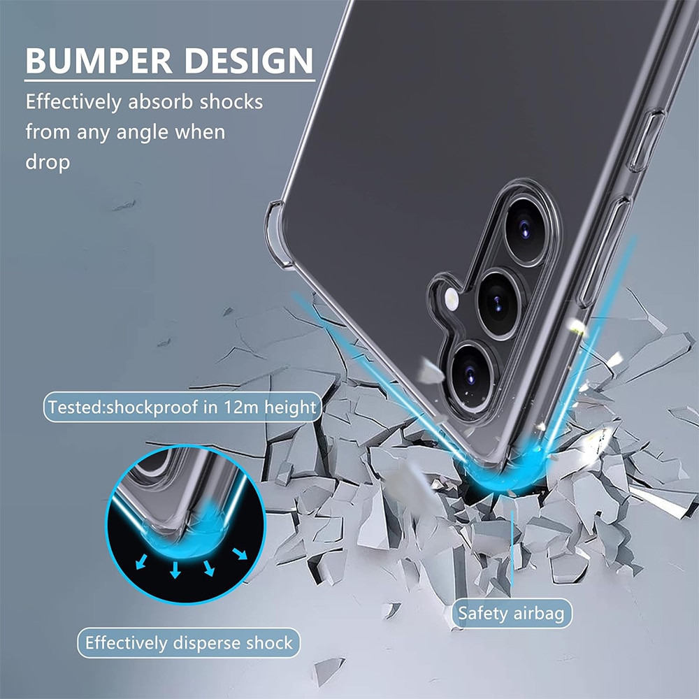 Set Husa pentru Samsung Galaxy A17 / A18 si Folie Ecran, Silicon Antishock, Transparent, Folie cu suport amprenta, BzStore