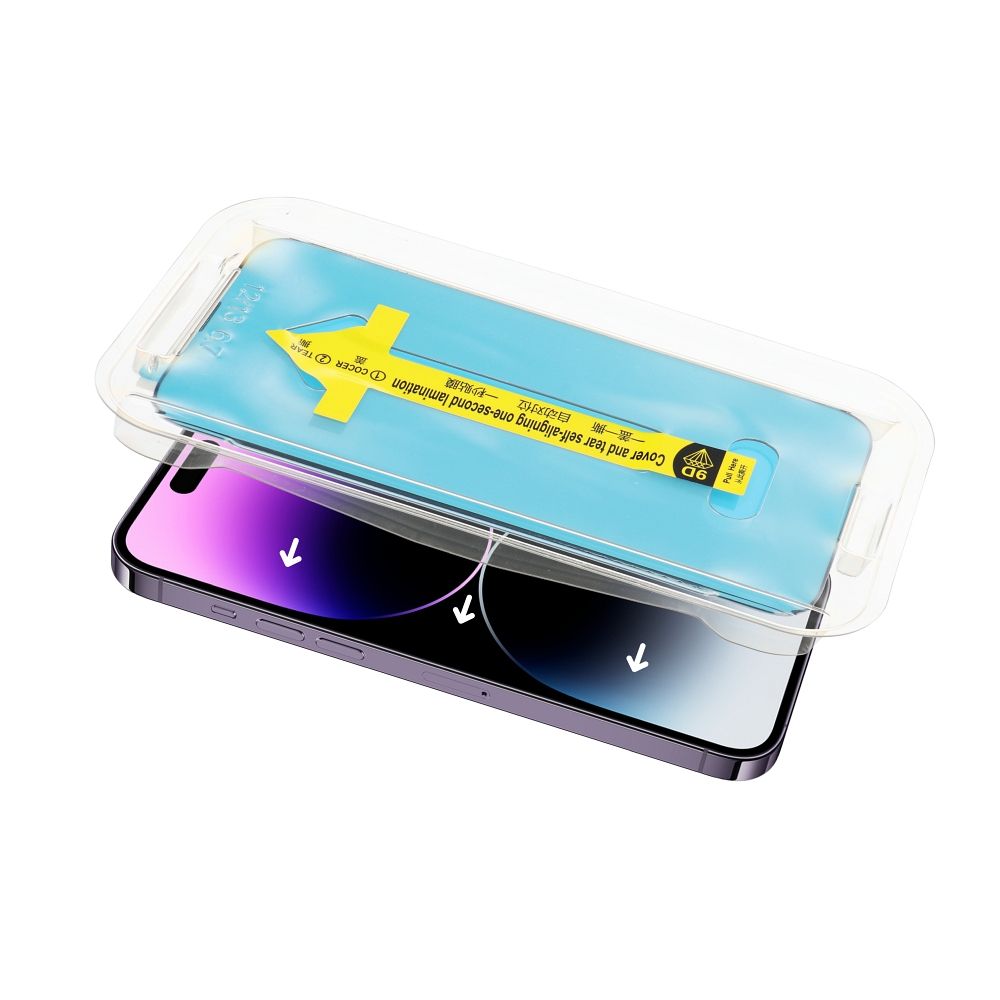 Folie sticla PremiumCell compatibil cu iPhone 14 Pro, instalare usoara si rapida cu dispozitiv de potrivire automata in 30 sec cu instalare usoara, protectie telefon