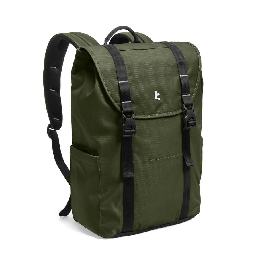Rucsac pentru calatorii Tomtoc VintPack TA1 Liteway compatibil cu laptopuri de pana la 16 inch, 45 × 30 × 15 cm, Capacitate 22L, Verde