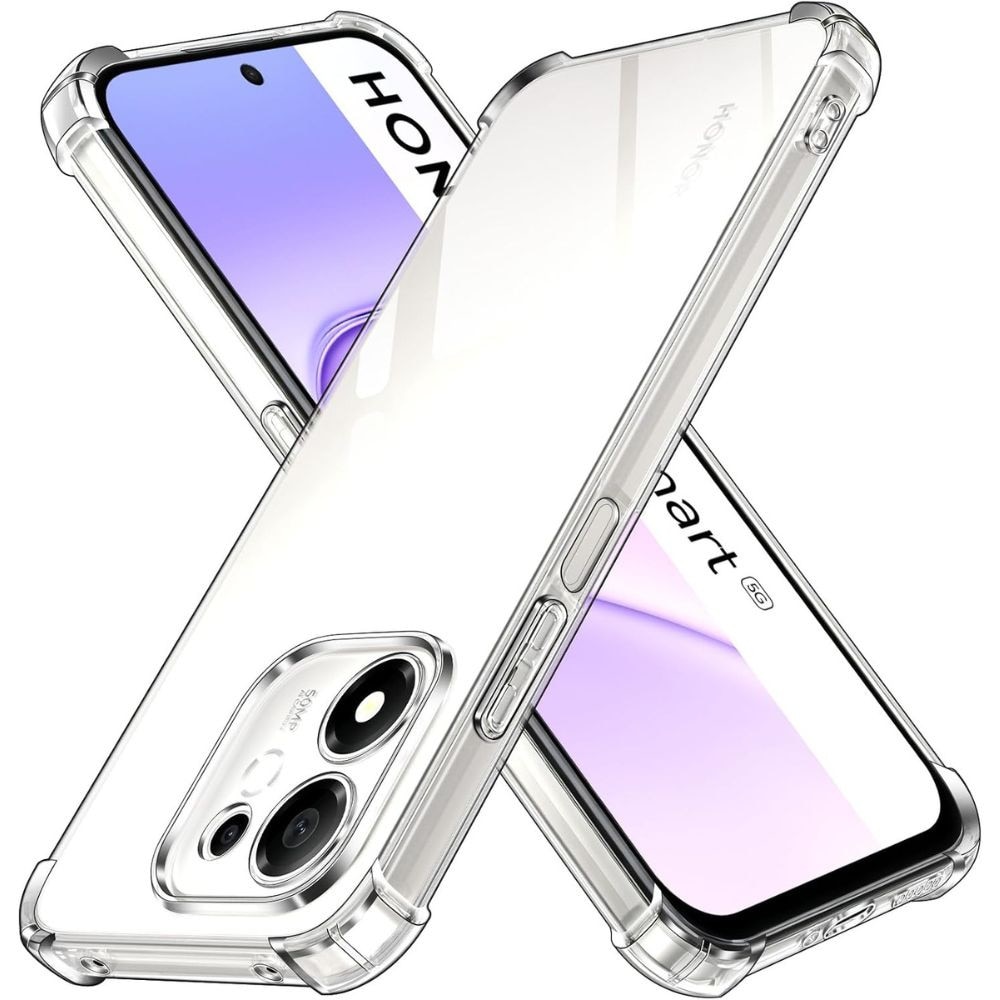 Husa Silicon Antisoc G-Tech Liquid, Compatibil cu Honor 600 Smart 5G, Slim, din silicon high tech, Protectie la Camera, Transparent