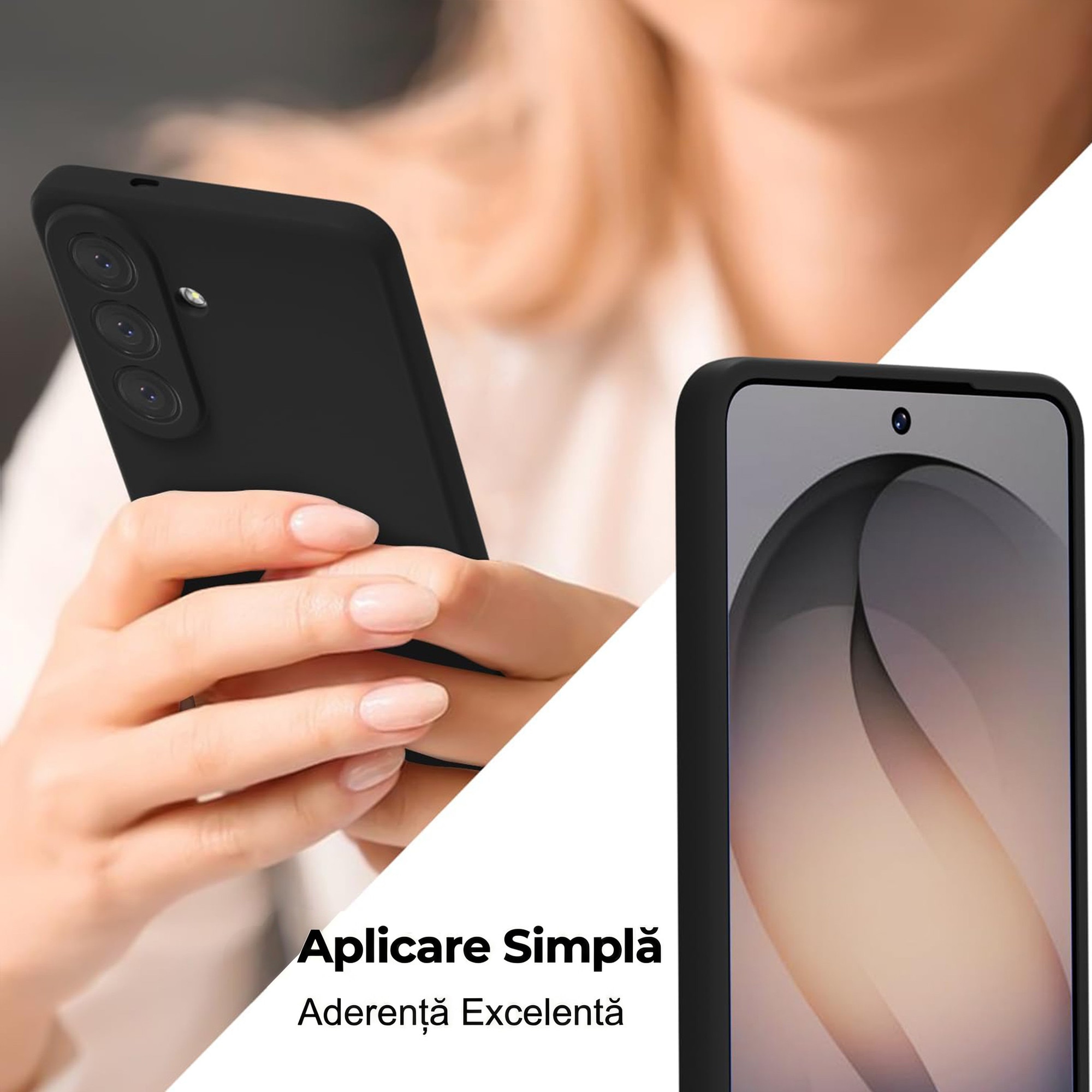 Husa pentru Samsung Galaxy S26 FE Daden® Silicon, Ultra Slim, Protectie sporita, Antisoc, Calitate Premium, Interior de microfibra, Negru