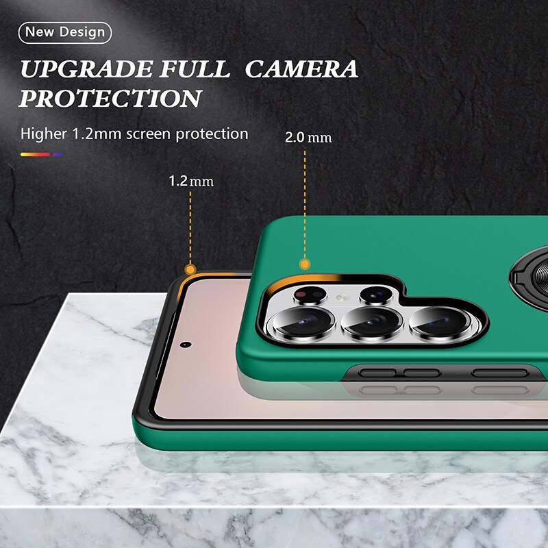 Husă Subțire Magnetică cu Inel, Rezistentă Antiglonț, Verde închis, pentru Samsung Galaxy S26 Ultra