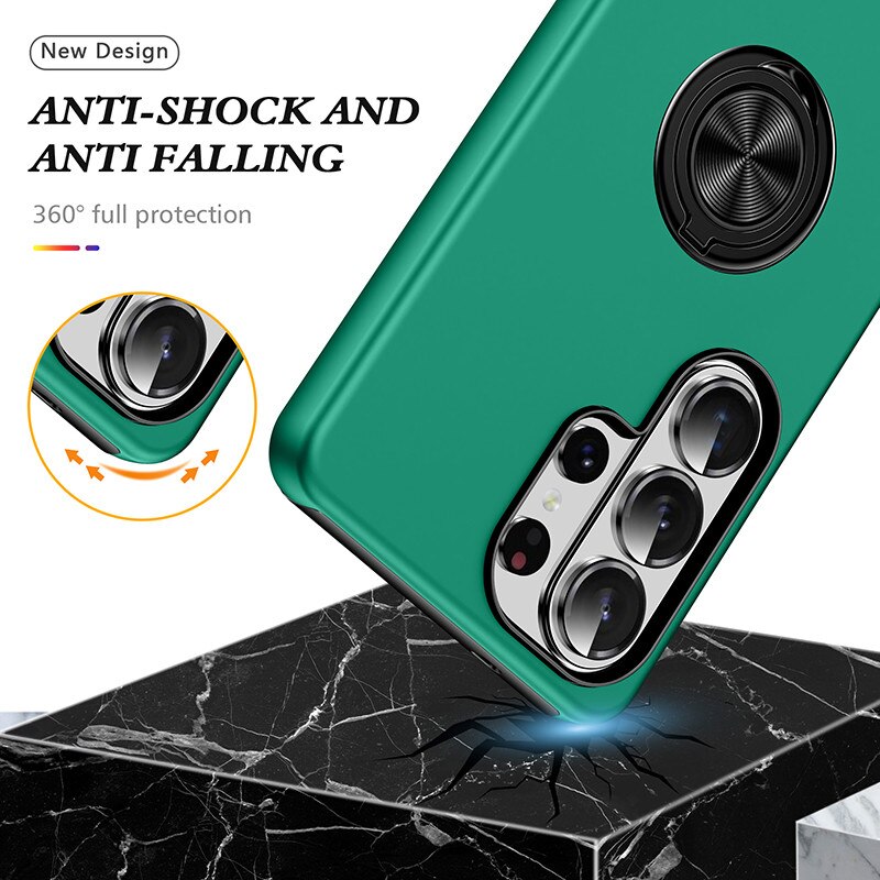 Husă Subțire Magnetică cu Inel, Rezistentă Antiglonț, Verde închis, pentru Samsung Galaxy S26 Ultra