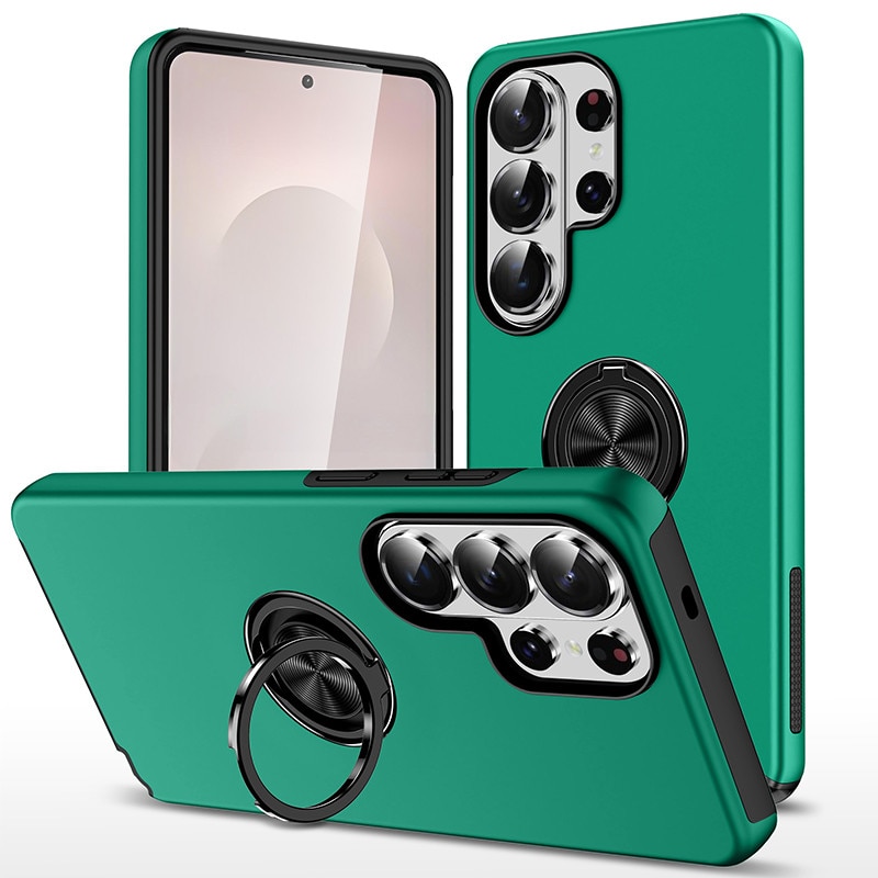 Husă Subțire Magnetică cu Inel, Rezistentă Antiglonț, Verde închis, pentru Samsung Galaxy S26 Ultra
