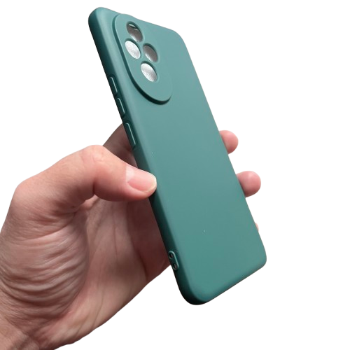 Husa Soft Catifea compatibila cu Honor 200 Pro, Verde inchis