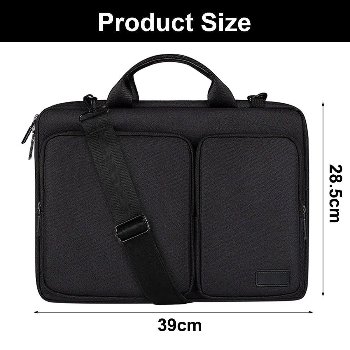 Geanta laptop HERUSI, poliester, rezistenta la apa, gri negru roz, 37.5x27x3.5cm