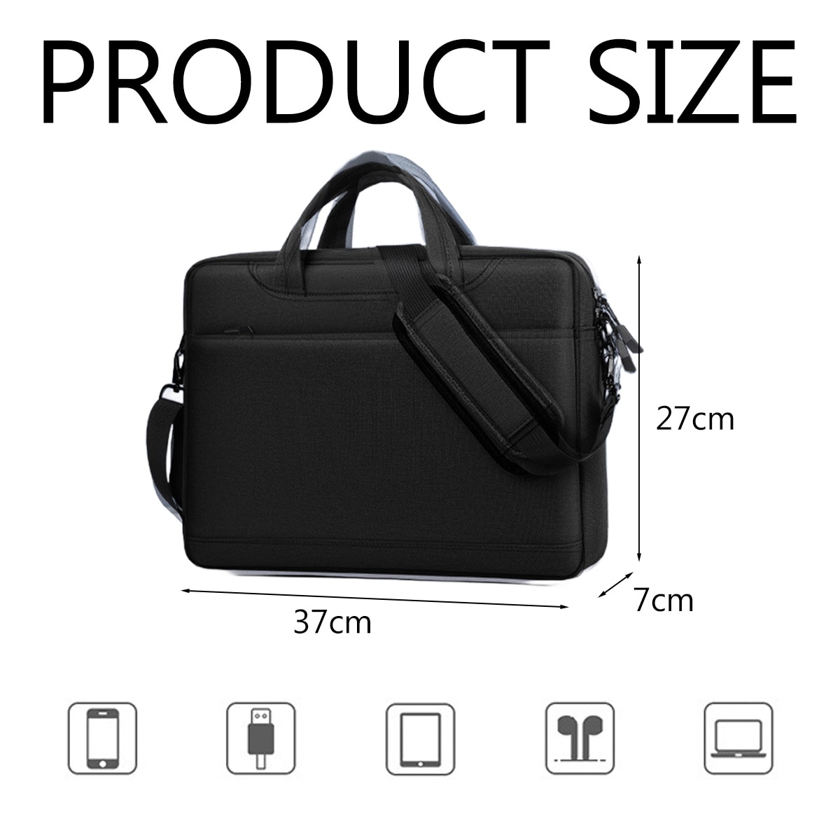 Geanta laptop Herusi multifunctionala, rezistenta la apa, gri-negru-albastru-roz, 37x27x7 cm