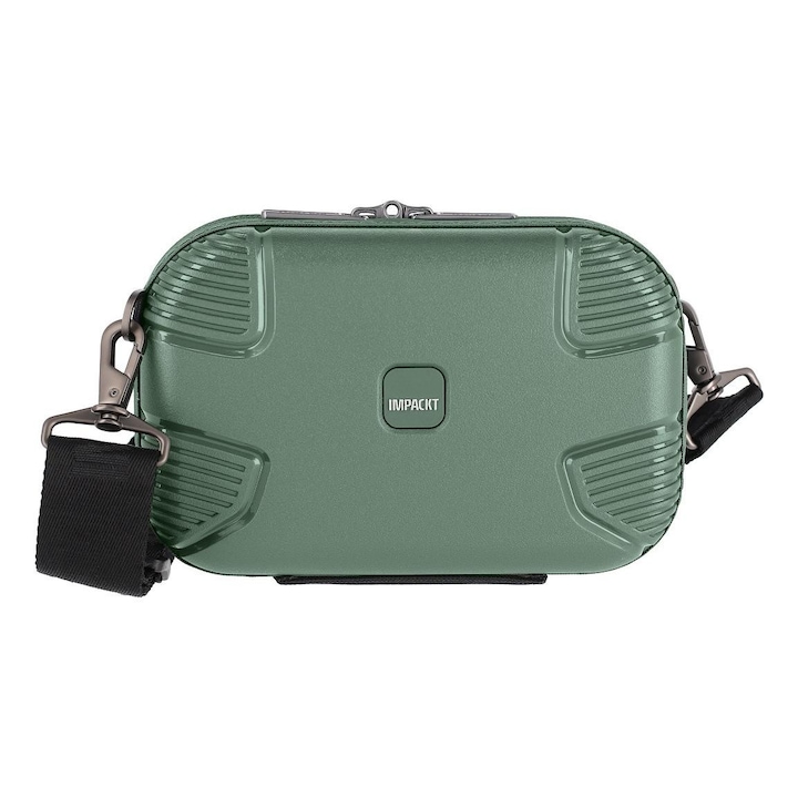 Geanta laptop IMPACKT IP1 mini, verde adânc, 3 compartimente, bretea detasabila