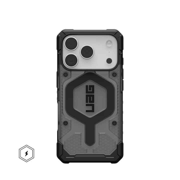 Husa de protectie UAG Pathfinder Clear MagSafe pentru iPhone 17 Pro, Ash/Black