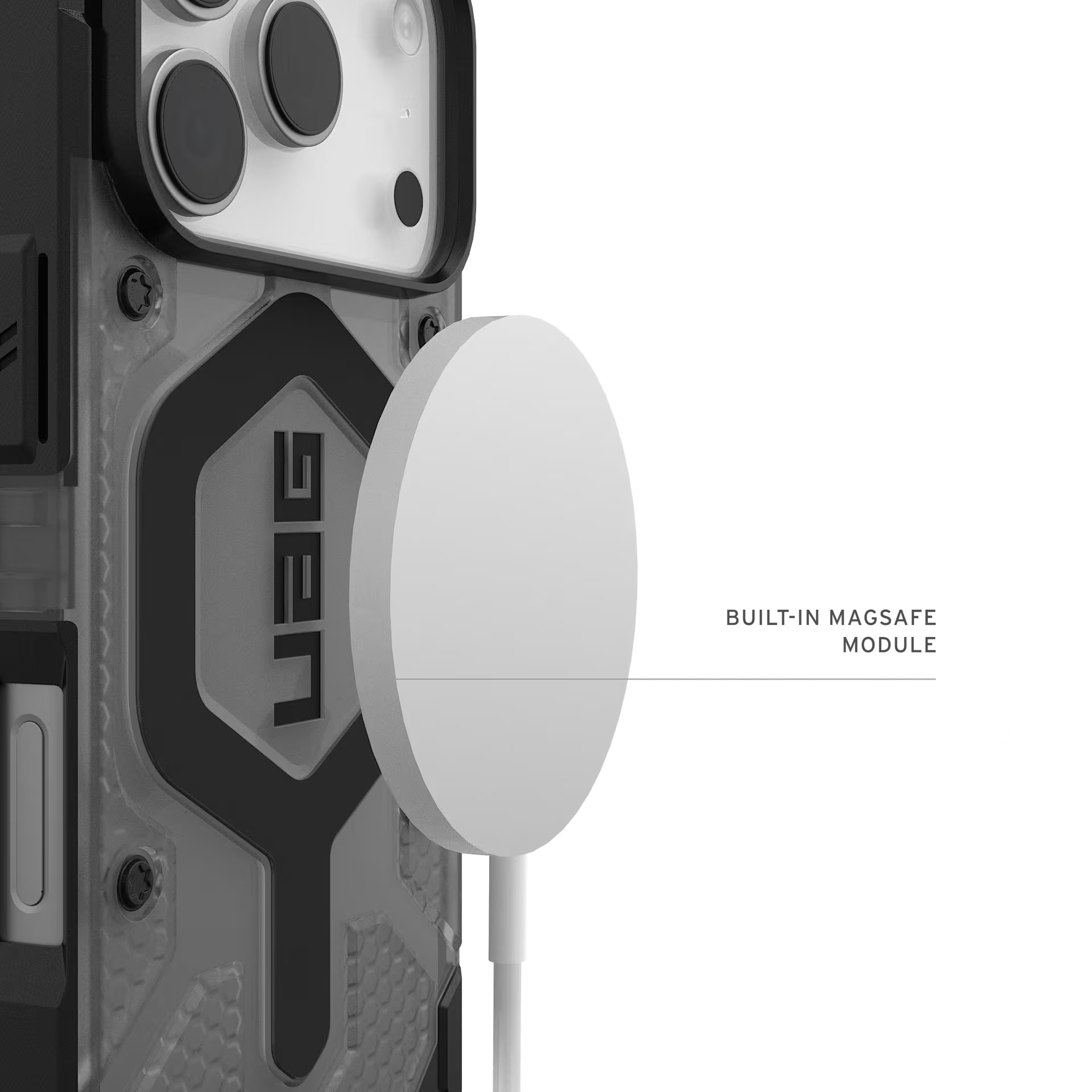 Husa de protectie UAG Pathfinder Clear MagSafe pentru iPhone 17 Pro, Ash/Black