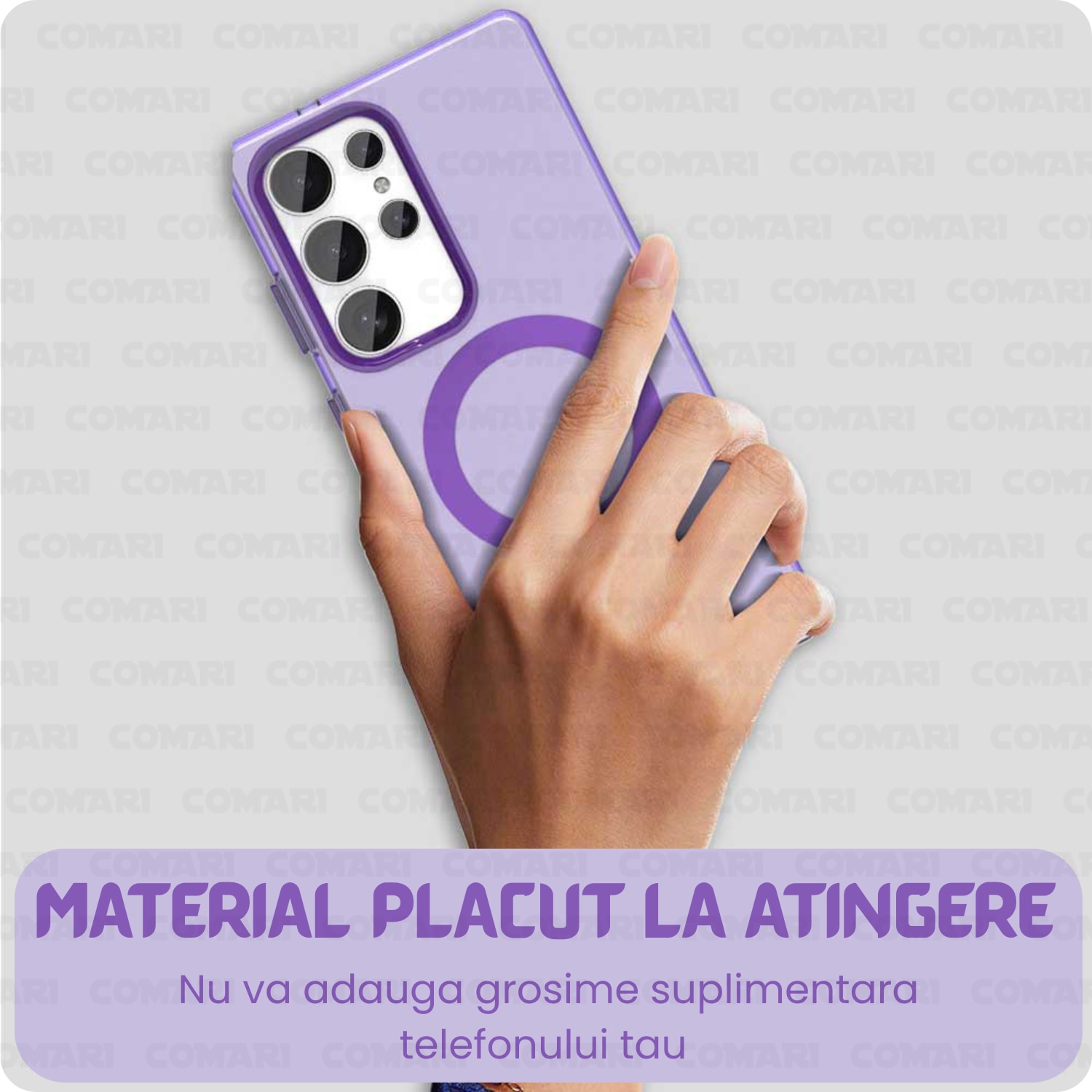 Husa pentru Samsung Galaxy S25 Ultra Comari® CandyMag, compatibila MagSafe, protectie completa, finisaj antiamprenta, Mov