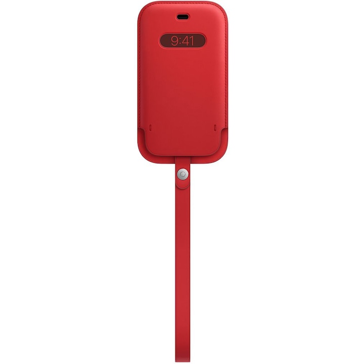 Husa de protectie Apple Leather Sleeve with MagSafe pentru iPhone 12 mini, RED