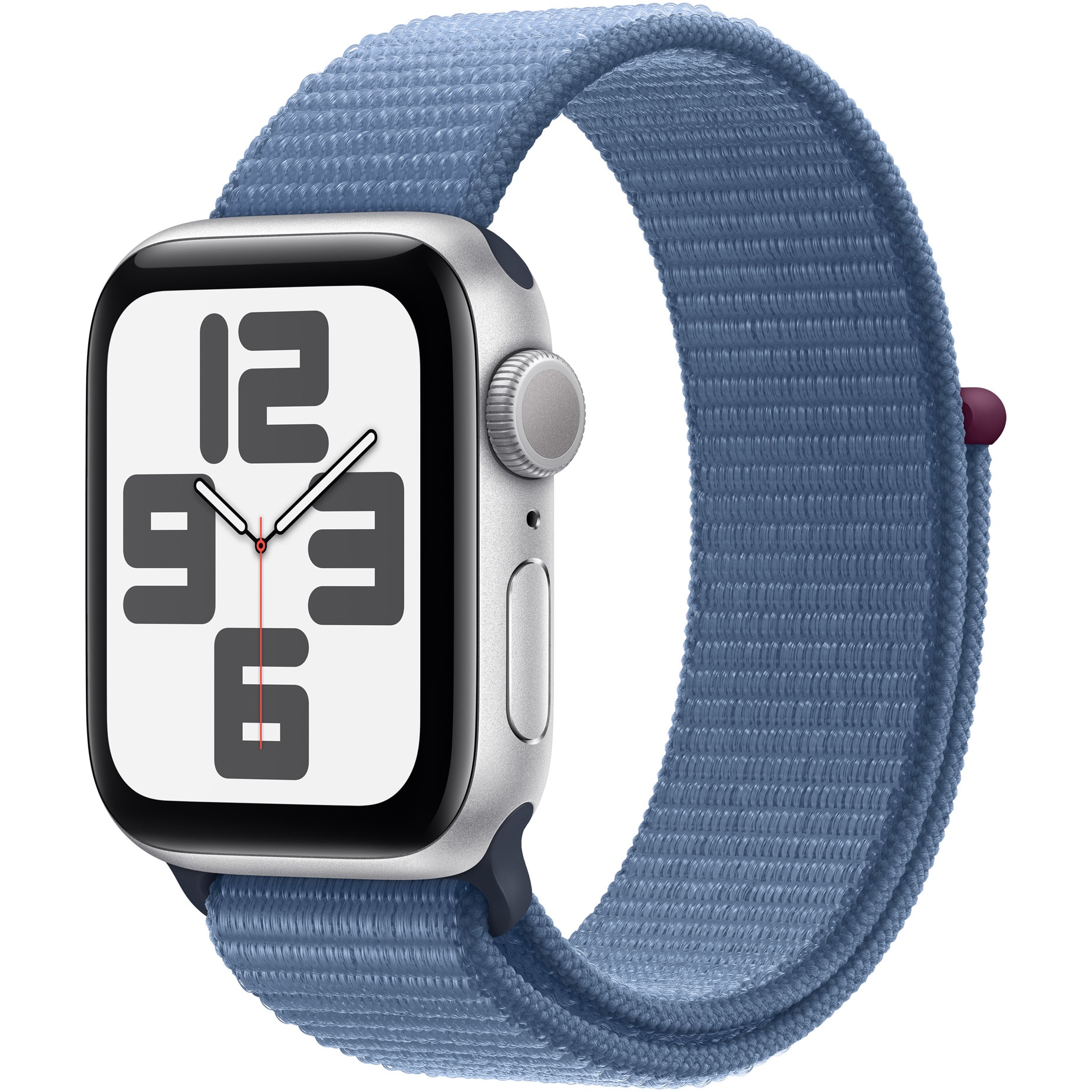 Ceas Smartwatch Apple Watch SE (2023), GPS, 44mm Silver Aluminum Case, Winter Blue Sport Loop