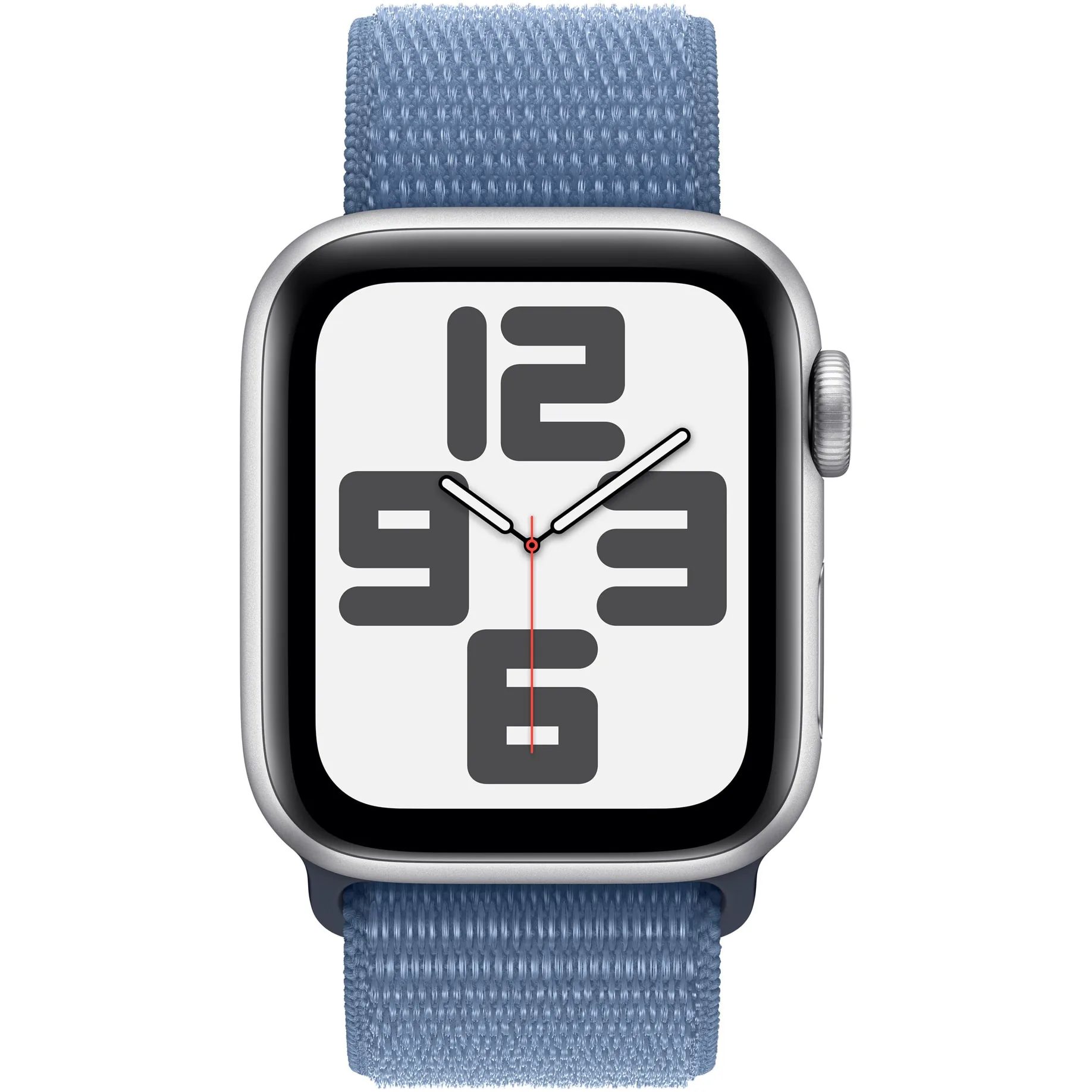 Ceas Smartwatch Apple Watch SE (2023), GPS, 44mm Silver Aluminum Case, Winter Blue Sport Loop