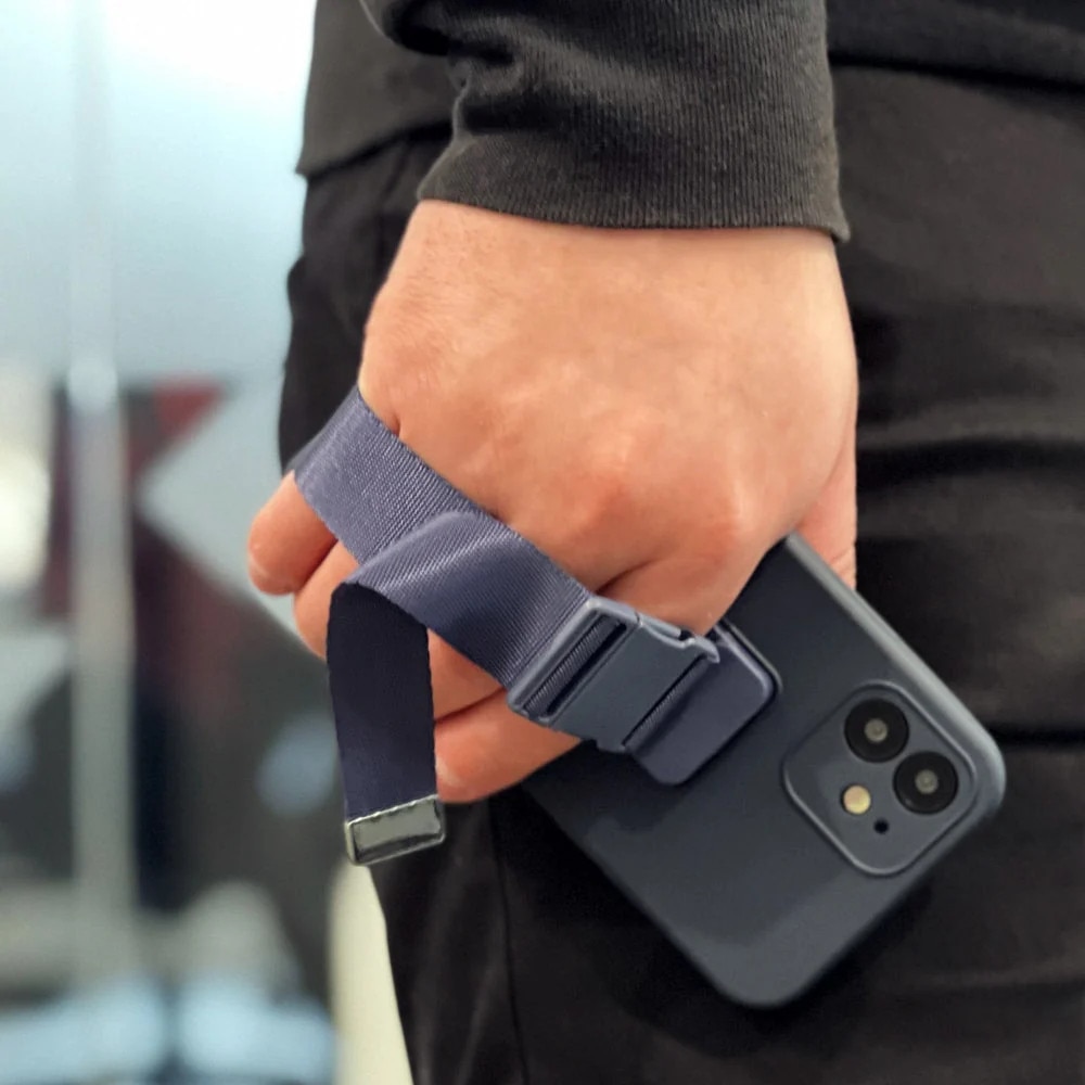 Carcasa Rope Case cu lanyard compatibila cu iPhone 12 Pro Max, Navy Blue