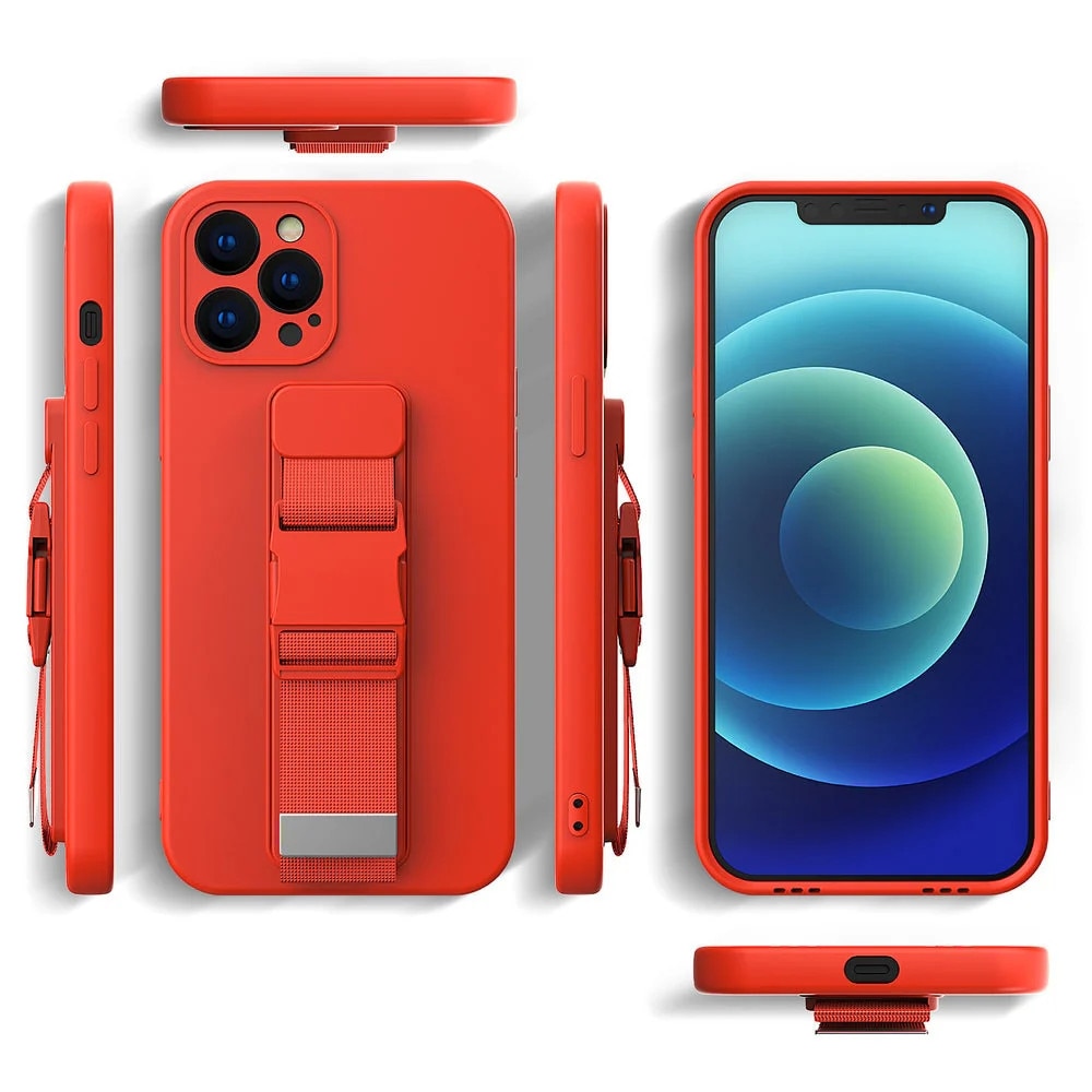 Carcasa Rope Case cu lanyard compatibila cu iPhone 12 Pro Max, Navy Blue
