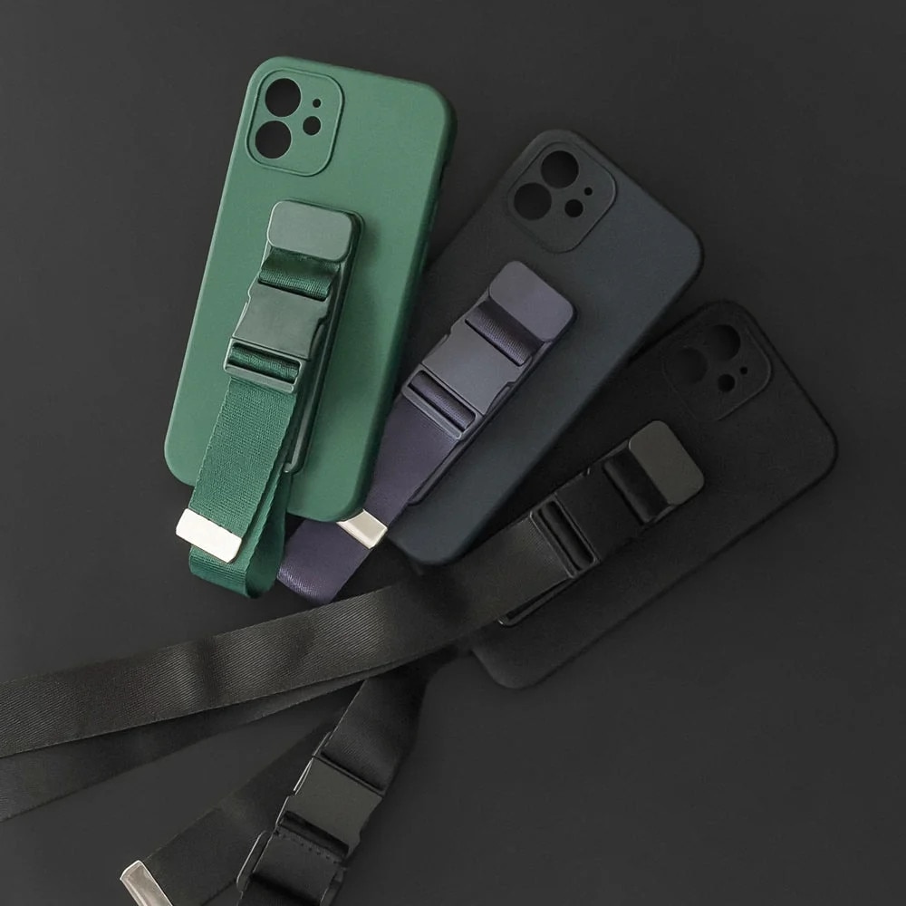 Carcasa Rope Case cu lanyard compatibila cu iPhone 12 Pro Max, Navy Blue