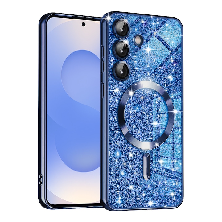 Husa pentru Samsung Galaxy S25 - Techsuit Luxury Glitter MagSafe - Deep Blue