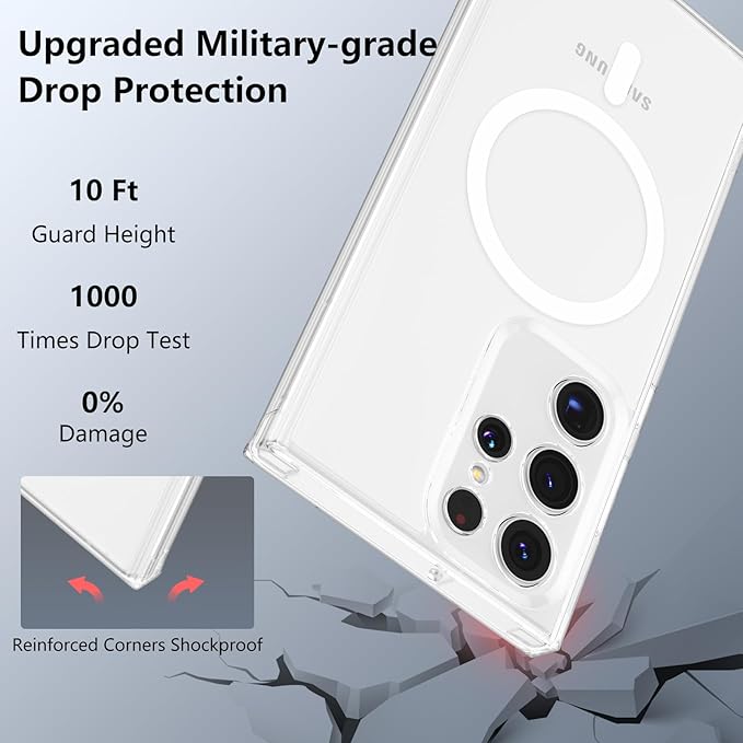 Husa protectie telefon, TPU, Pentru Samsung Galaxy S22 Ultra, Compatibila cu MagSafe, Transparent