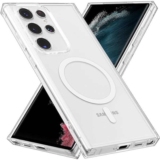 Husa protectie telefon, TPU, Pentru Samsung Galaxy S22 Ultra, Compatibila cu MagSafe, Transparent