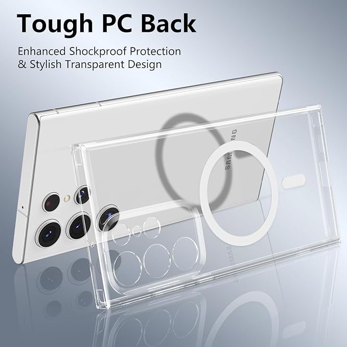 Husa protectie telefon, TPU, Pentru Samsung Galaxy S22 Ultra, Compatibila cu MagSafe, Transparent