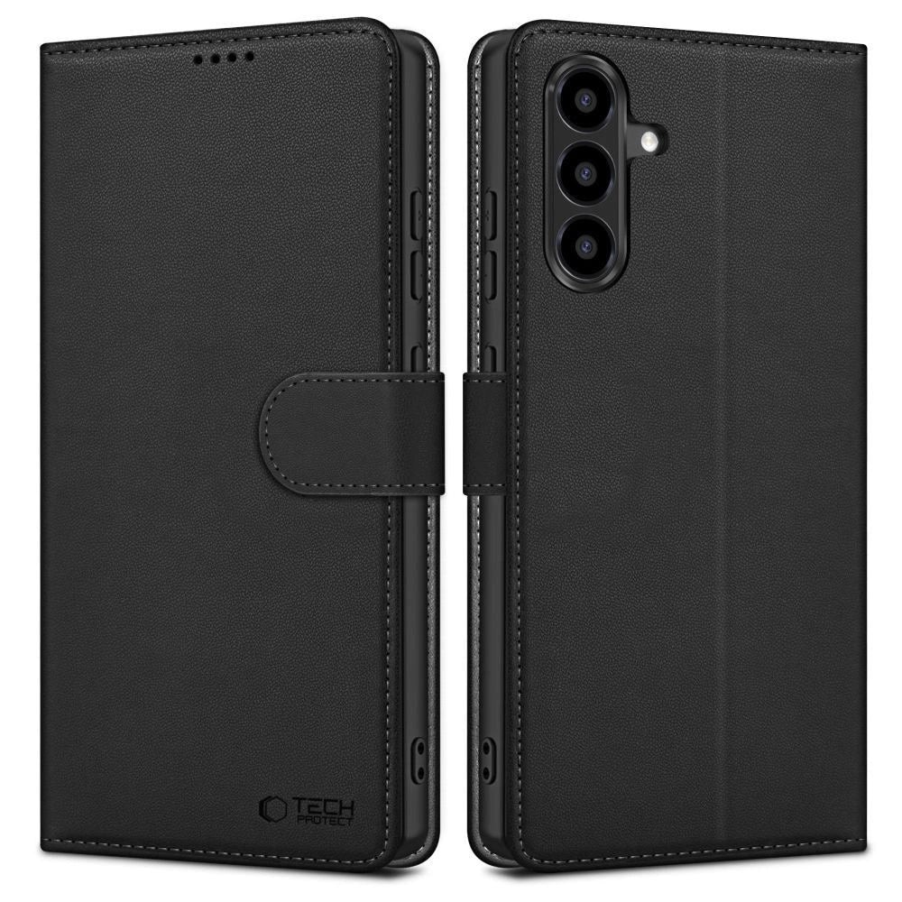 Husa Tech-Protect Wallet pentru Galaxy A36 5G, tip portofel, negru mat