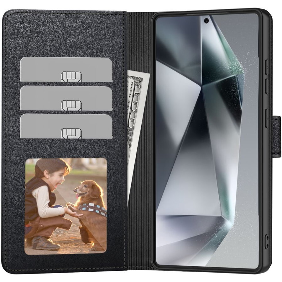 Husa Tech-Protect Wallet pentru Galaxy A36 5G, tip portofel, negru mat