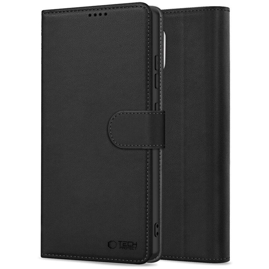 Husa Tech-Protect Wallet pentru Galaxy A36 5G, tip portofel, negru mat