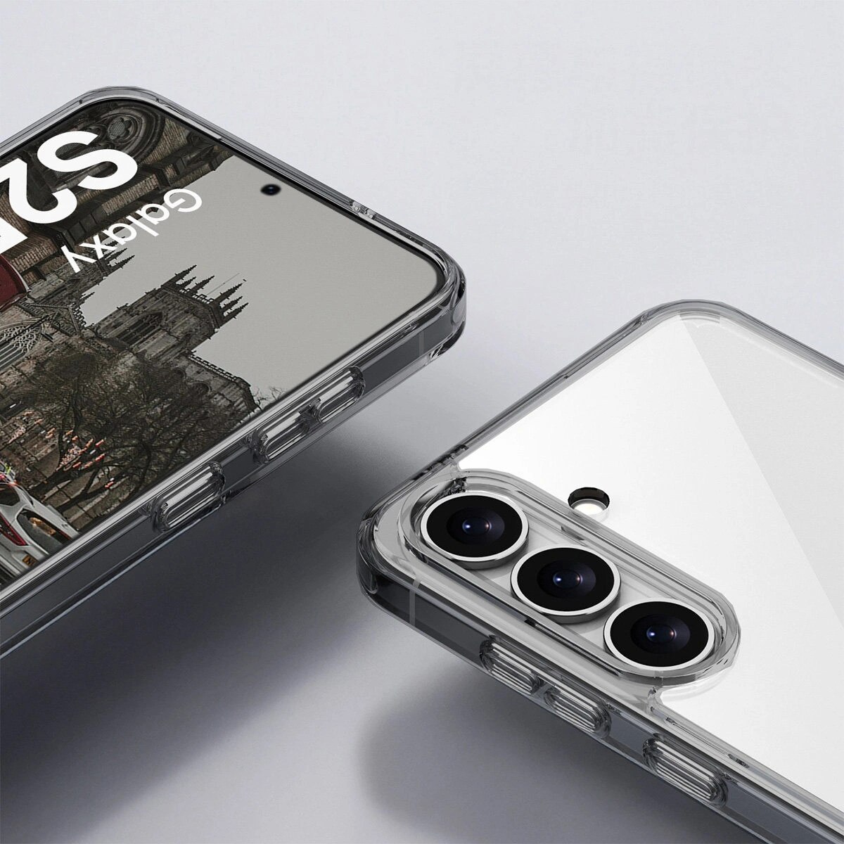 Husa Bizon Case Halo pentru Samsung Galaxy S25 Plus, fumuriu-negru