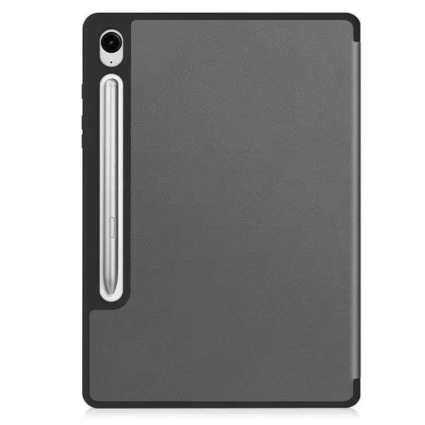 Husa pentru Samsung Galaxy Tab S10 Lite, din piele PU cu spate din plastic dur si interior din microfibra, suport stand si slot pentru S Pen, gri