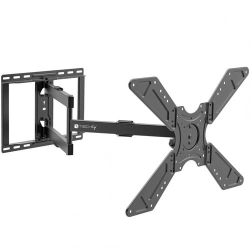 Suport TV de perete Techly ICA-PLB 371, brat extralung (850 mm), Heavy-Duty, Full-Motion, reglabil, 32-75 inch (81-190 cm), Max. 45kg, Negru