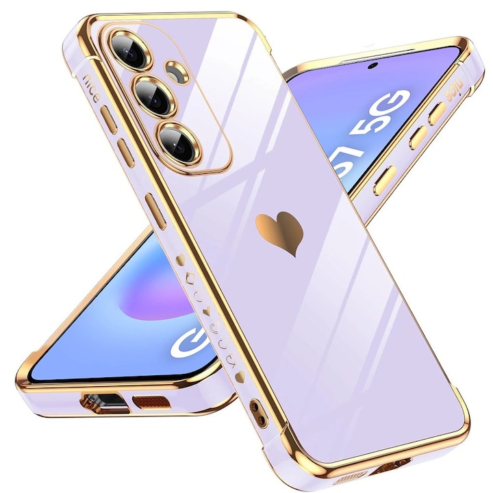 Husa telefon XGSM Electro heart, violet, 5G, slim, protectie completa, Samsung Galaxy A57