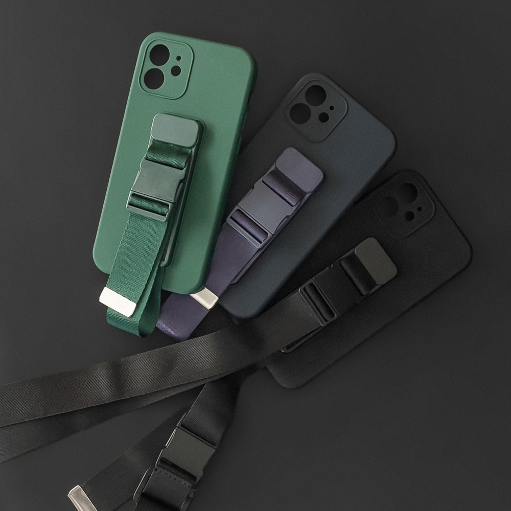 Husa telefon Hurtel Rope Case, cu banda reglabila, verde inchis, compatibil cu iPhone 11 Pro Max