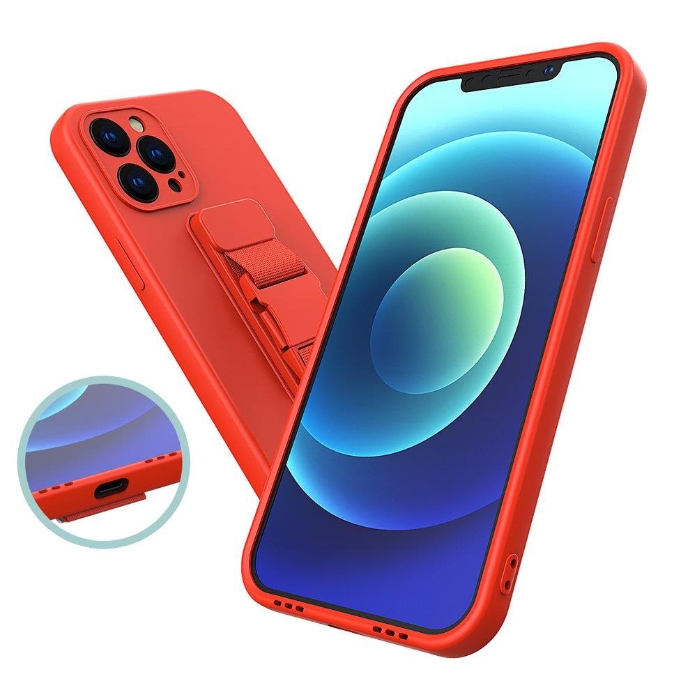 Husa telefon Hurtel Rope Case, cu snur reglabil, rosu, compatibil cu iPhone 11 Pro Max