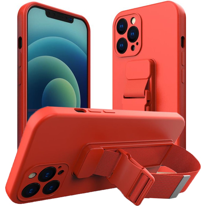 Husa telefon Hurtel Rope Case, cu snur reglabil, rosu, compatibil cu iPhone 11 Pro Max