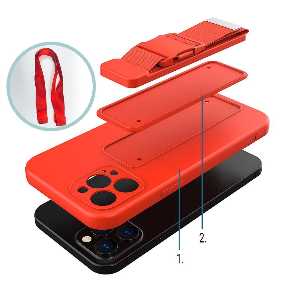 Husa telefon Hurtel Rope Case, cu snur reglabil, rosu, compatibil cu iPhone 11 Pro Max