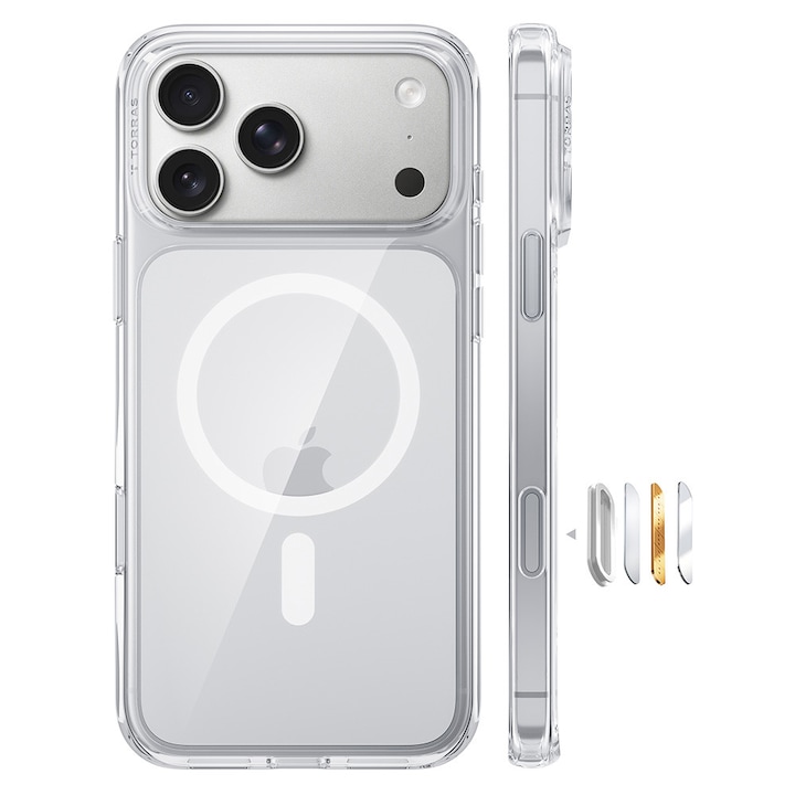 Husa pentru iPhone 18 Pro Max / iPhone 17 Pro Max - Torras Guardian Magnetic Series - Clear