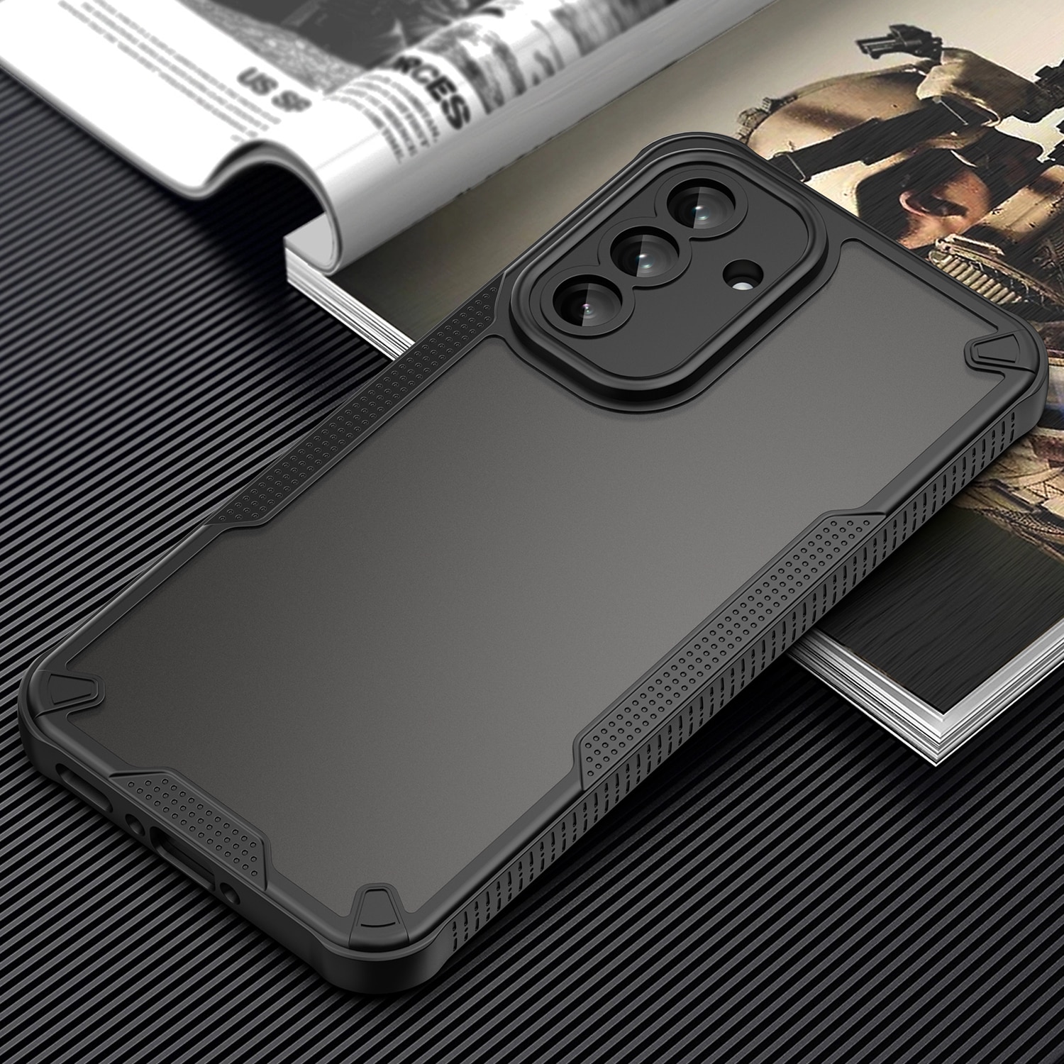 Husa telefon EJANBO pentru Samsung Galaxy A56-5G, mata, protectie militara, design semi-transparent
