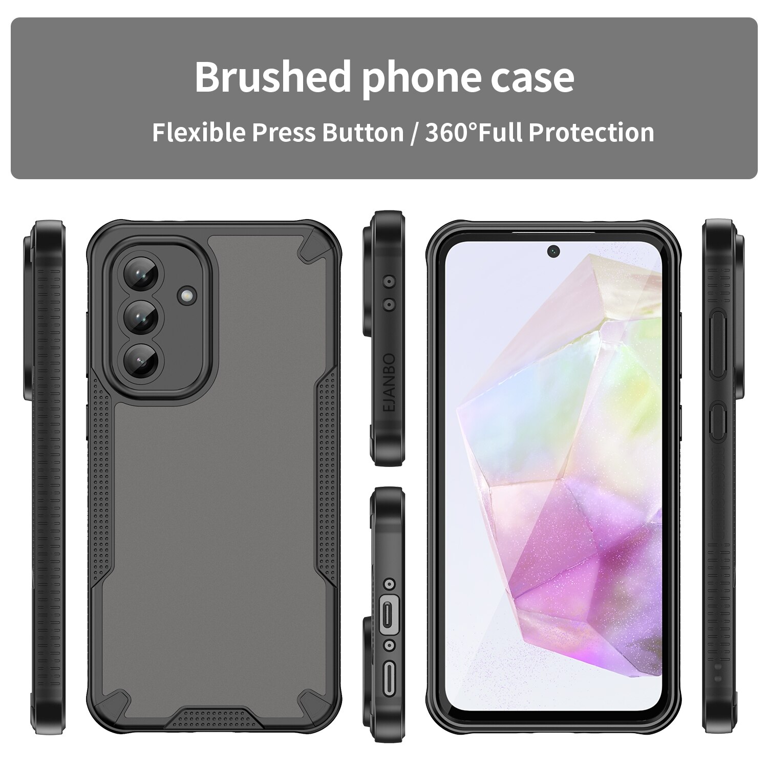Husa telefon EJANBO pentru Samsung Galaxy A56-5G, mata, protectie militara, design semi-transparent