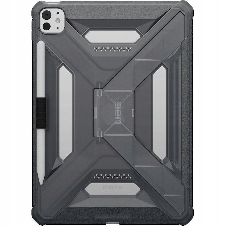 Husa tableta Urban Armor Gear Scout Plus cu suport pentru Apple iPad Pro 11" (2024/2025), TPU, coloana Ash, dimensiuni 24,68x17,44cm