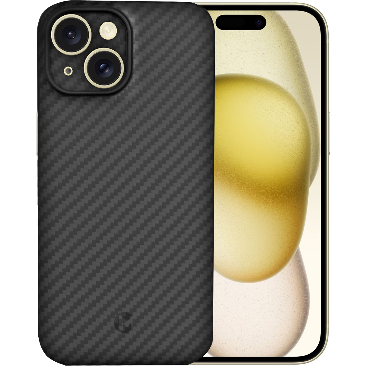 Husa de protectie Premium MProtect® Kevlar pentru Apple iPhone 15, Fibra de Aramida, MagSafe, Antisoc, Protectie camera, Ultra Safe, Carbon