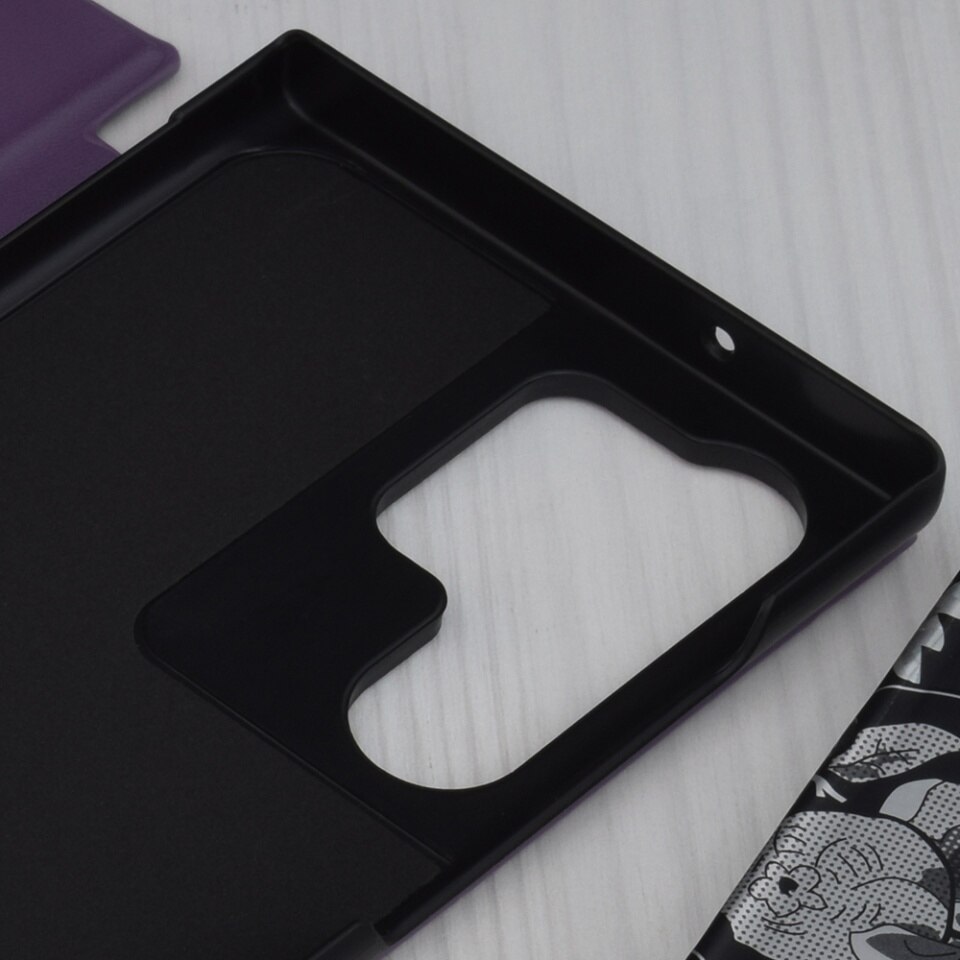 Husa pentru Samsung Galaxy S23 Ultra, SKYDDAR INNOVATION, eFold, tip carte, set cu sticker, Mov