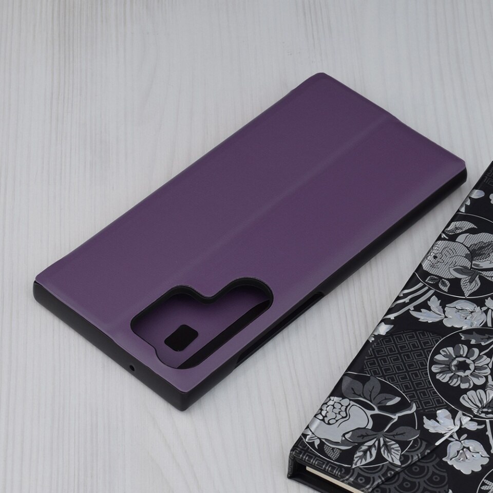 Husa pentru Samsung Galaxy S23 Ultra, SKYDDAR INNOVATION, eFold, tip carte, set cu sticker, Mov