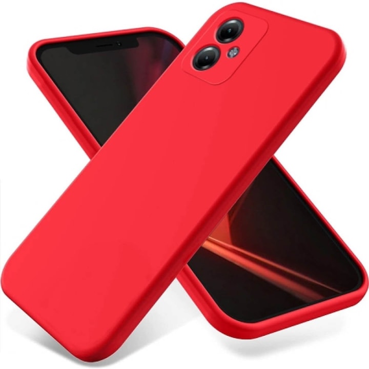 BestCase® Husa Premium Silicon, Compatibila Cu Motorola Moto G54 Power Edition, 1.2MM Slim, Microfibra in interior, Antisoc, Rezistent la socuri, Protectie Camera, Rosu
